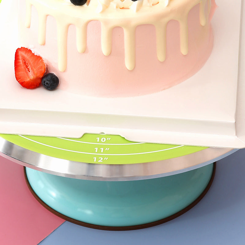 Silicone Cake Turntable Mat – Non-Stick Baking Mat with Size Guide, Heat Resistant Baking Tool