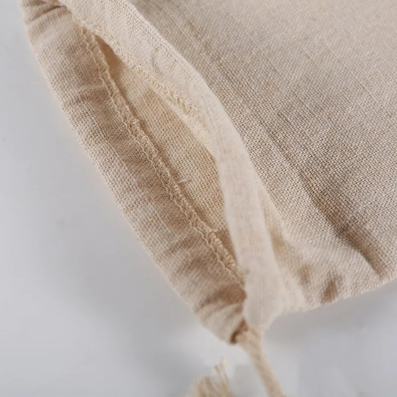 Linen Bread Bags – Reusable Drawstring Storage for Loaves & Baguettes (Set of 4)