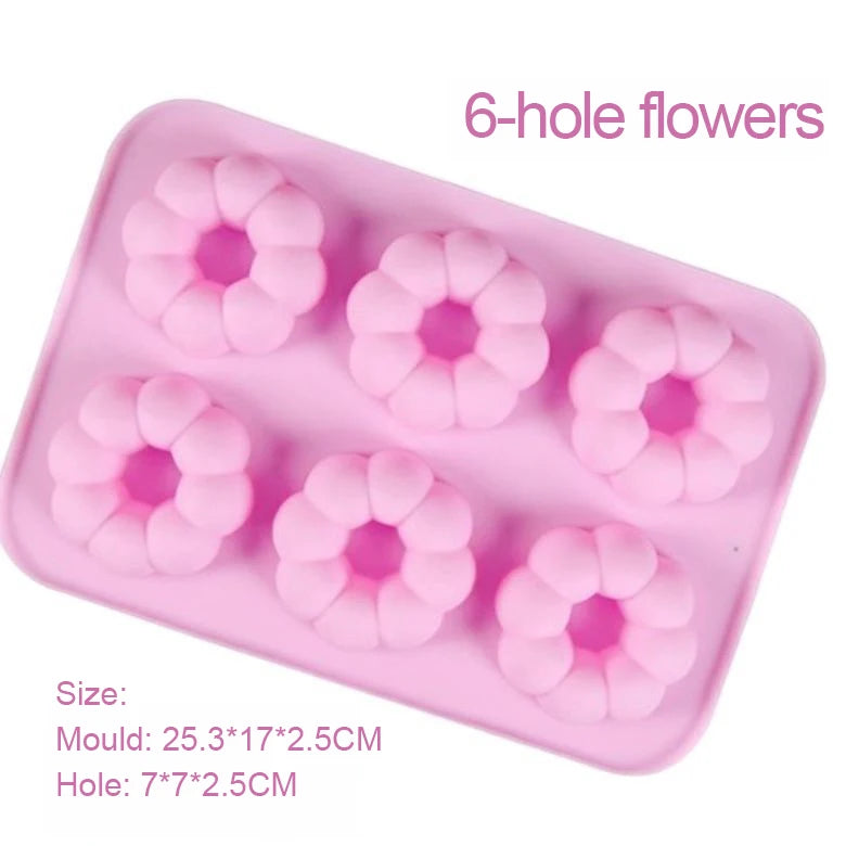 Silicone Donut Mould – 3D Non-Stick Baking Mould for Donuts, Muffins, Cakes and Pastries