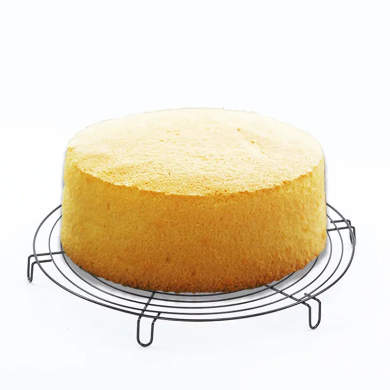 Round Nonstick Cooling Rack – Carbon Steel Cake Rack for Baking & Kitchen Use