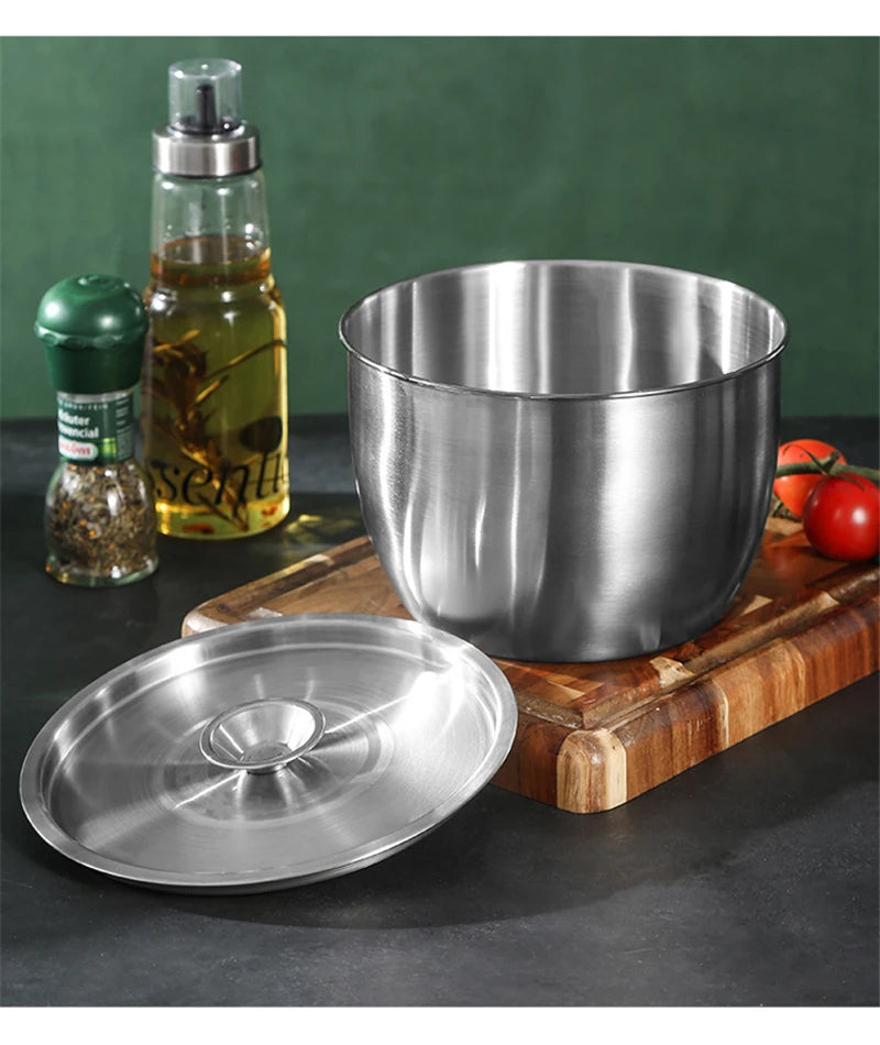 Stainless Steel Mixing Bowl with Lid – Versatile Salad, Stirring & Food Storage Container