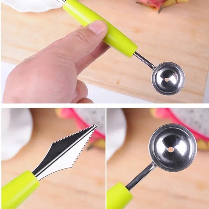 Fruit Carving Knife and Melon Scoop – 2-in-1 Stainless Steel Fruit & Ice Cream Ball Maker