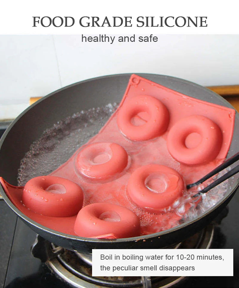 Silicone Donut Mould – 3D Non-Stick Baking Mould for Donuts, Muffins, Cakes and Pastries