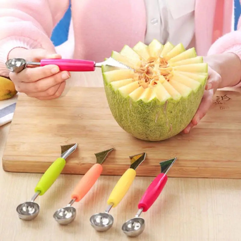 Fruit Carving Knife and Melon Scoop – 2-in-1 Stainless Steel Fruit & Ice Cream Ball Maker