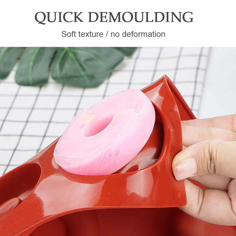 Silicone Donut Mould – 3D Non-Stick Baking Mould for Donuts, Muffins, Cakes and Pastries