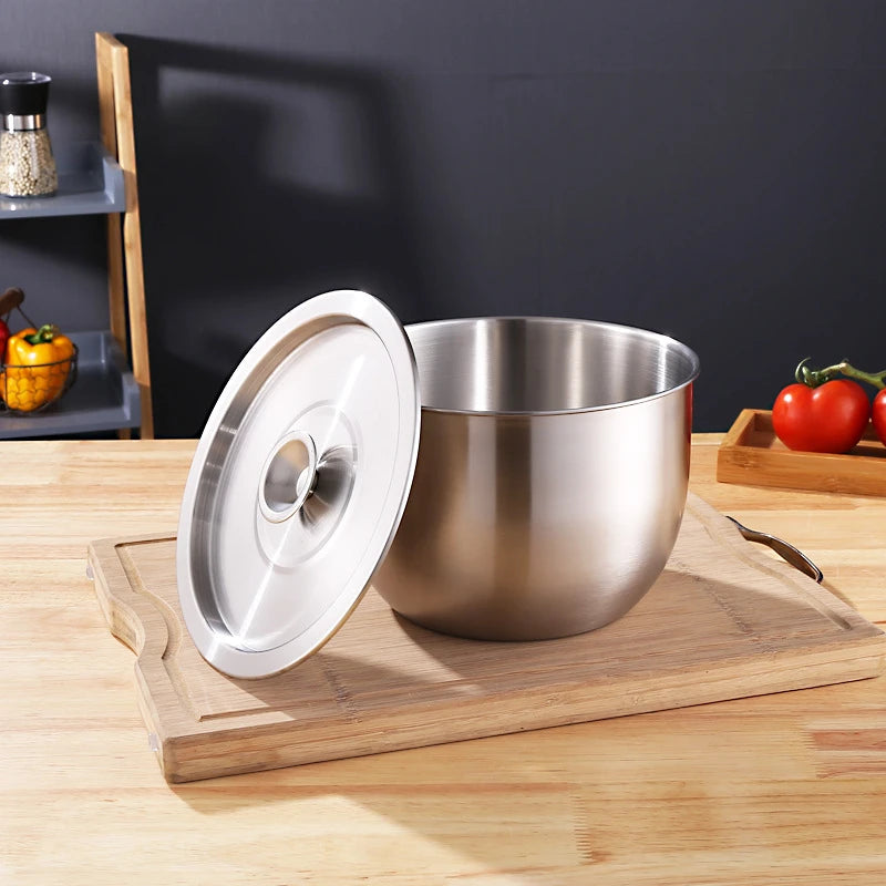 Stainless Steel Mixing Bowl with Lid – Versatile Salad, Stirring & Food Storage Container