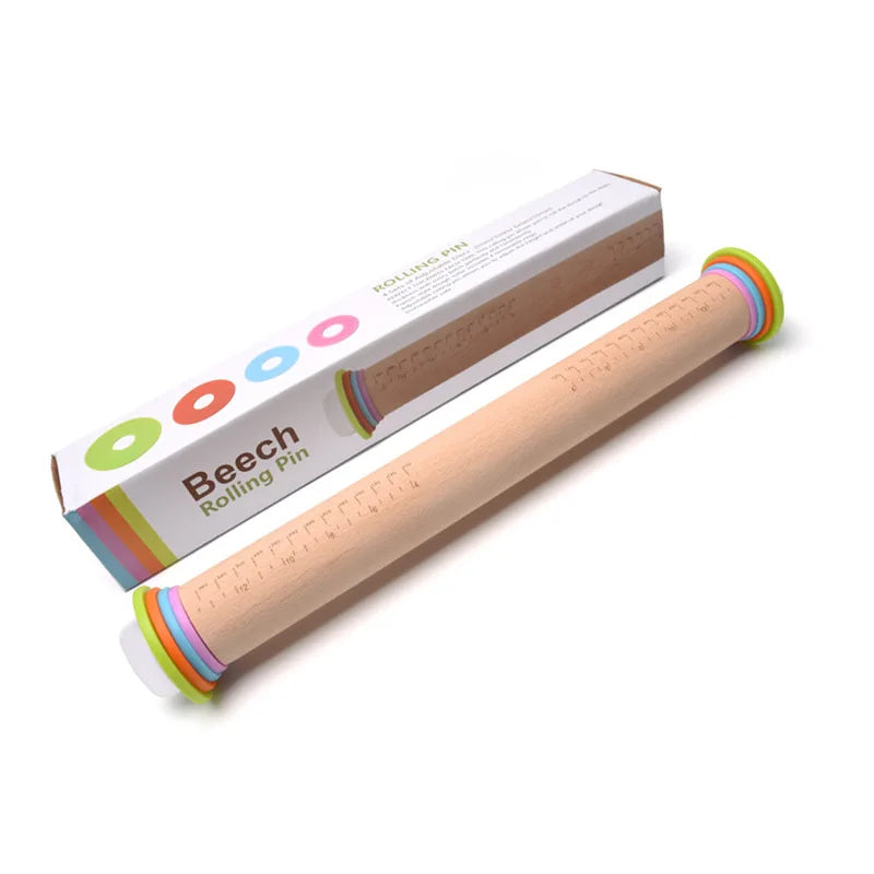 Adjustable Rolling Pin with Measuring Rings – Perfect Dough Thickness Every Time