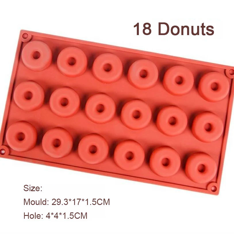 Silicone Donut Mould – 3D Non-Stick Baking Mould for Donuts, Muffins, Cakes and Pastries