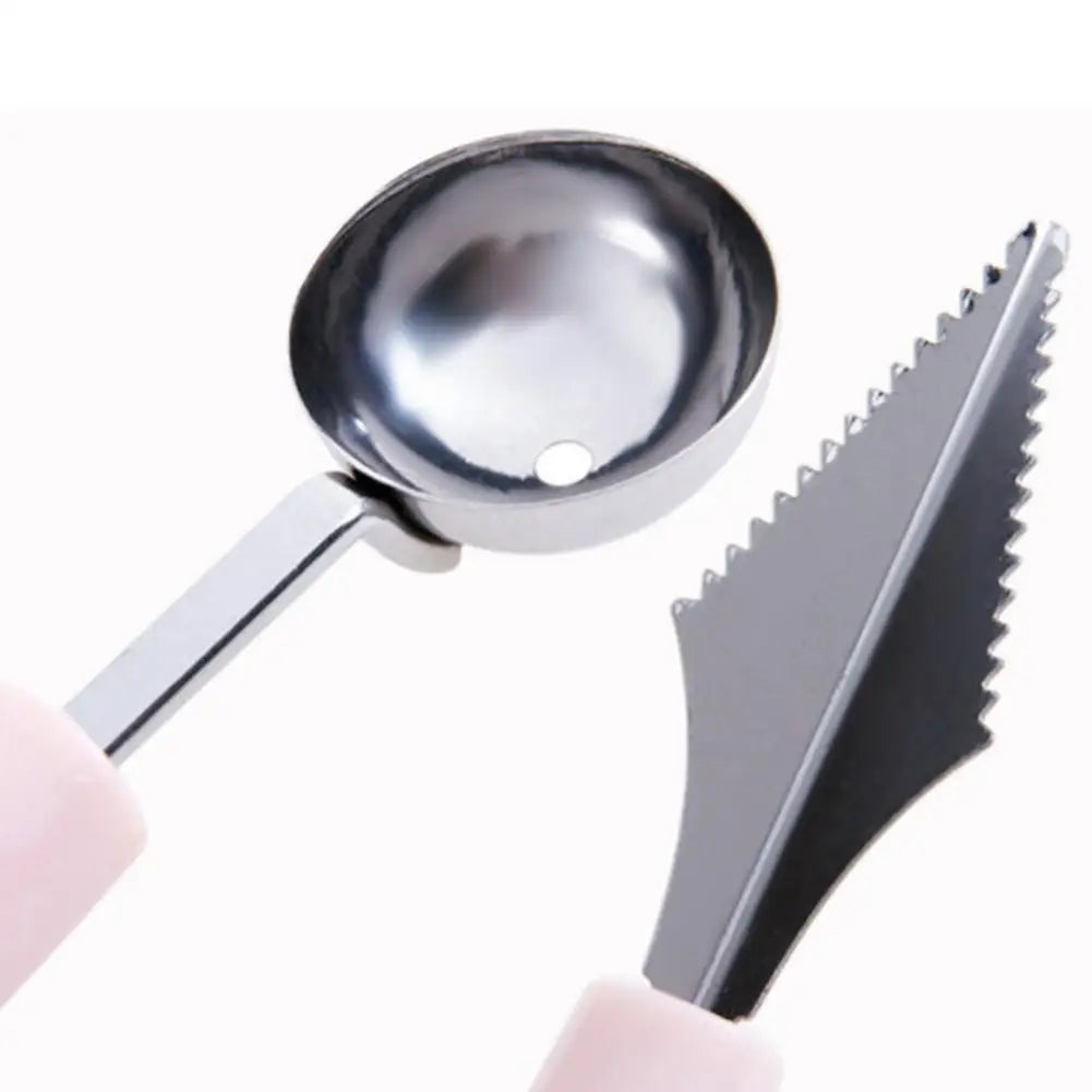 Fruit Carving Knife and Melon Scoop – 2-in-1 Stainless Steel Fruit & Ice Cream Ball Maker