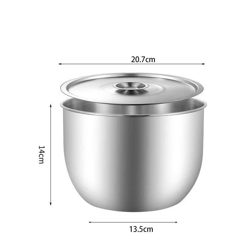 Stainless Steel Mixing Bowl with Lid – Versatile Salad, Stirring & Food Storage Container