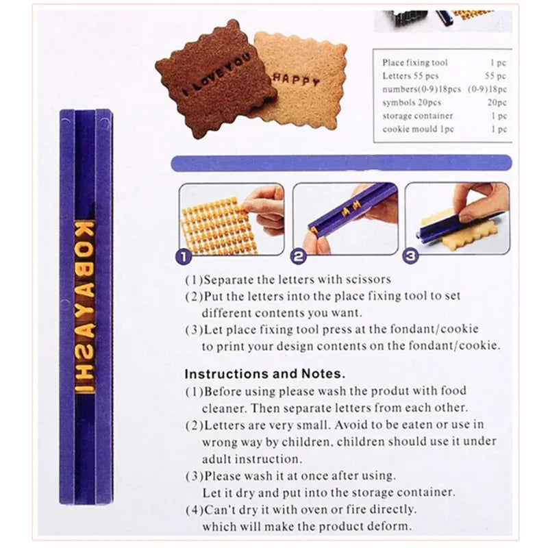 Alphabet Cookie Decorating Stamps – Letter Mould Set for Fondant, Biscuits & Crafts