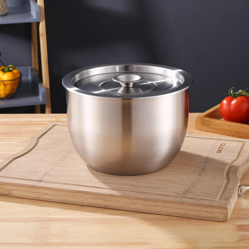 Stainless Steel Mixing Bowl with Lid – Versatile Salad, Stirring & Food Storage Container