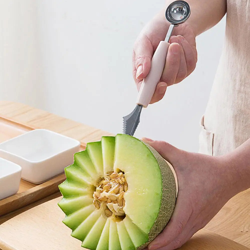 Fruit Carving Knife and Melon Scoop – 2-in-1 Stainless Steel Fruit & Ice Cream Ball Maker