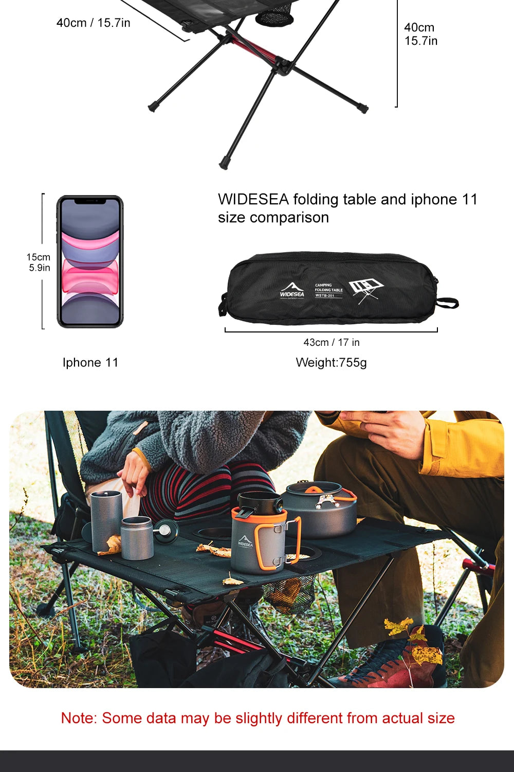 Widesea Folding Camping Table – Lightweight Aluminium Picnic Table for Hiking & Travel
