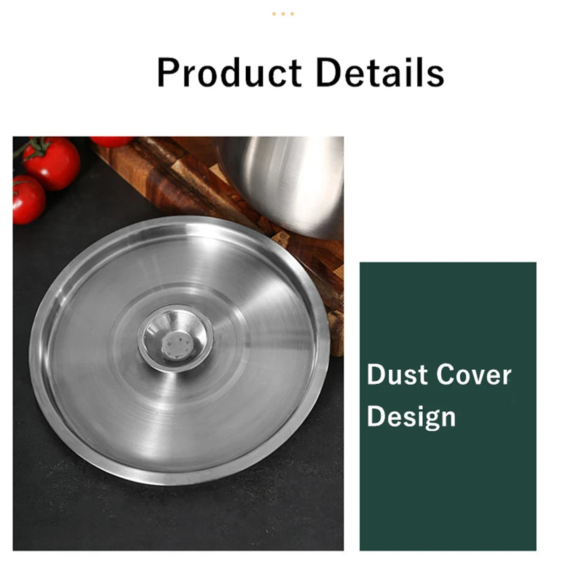 Stainless Steel Mixing Bowl with Lid – Versatile Salad, Stirring & Food Storage Container