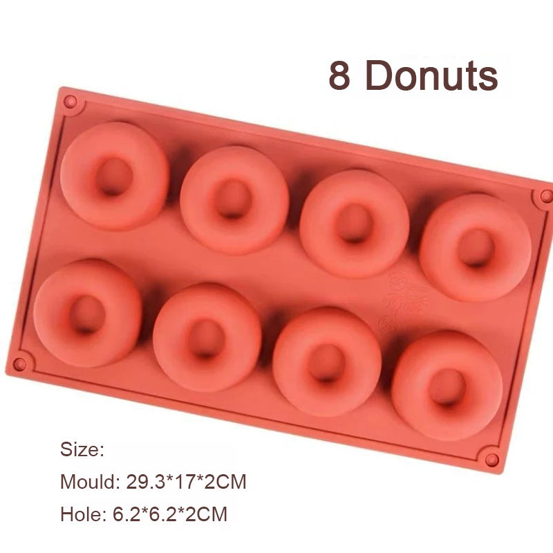 Silicone Donut Mould – 3D Non-Stick Baking Mould for Donuts, Muffins, Cakes and Pastries