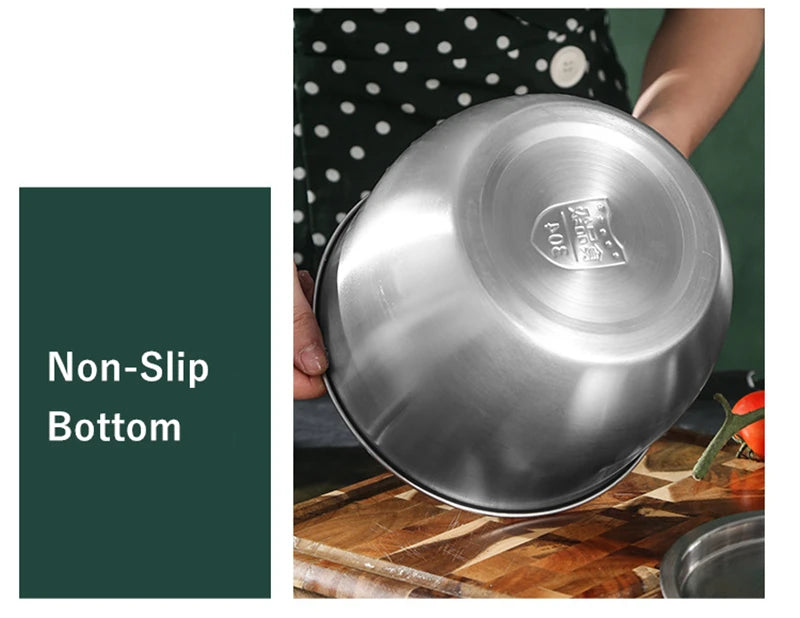 Stainless Steel Mixing Bowl with Lid – Versatile Salad, Stirring & Food Storage Container