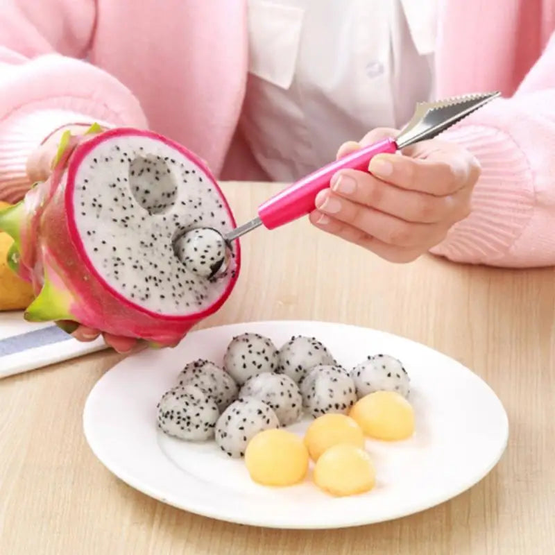 Fruit Carving Knife and Melon Scoop – 2-in-1 Stainless Steel Fruit & Ice Cream Ball Maker