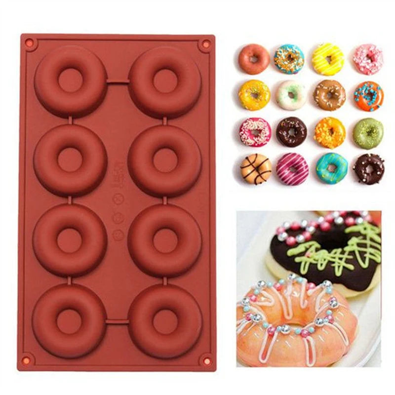 Silicone Donut Mould – 3D Non-Stick Baking Mould for Donuts, Muffins, Cakes and Pastries