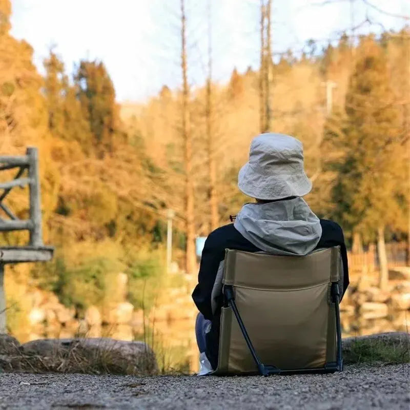 Folding Camping & Beach Chair – Lightweight Backrest Chair with Cushion & Storage Bag