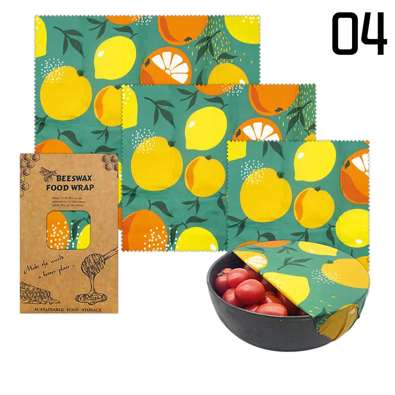 Reusable Beeswax Food Wrap – Eco-Friendly Organic Food Storage Cloths