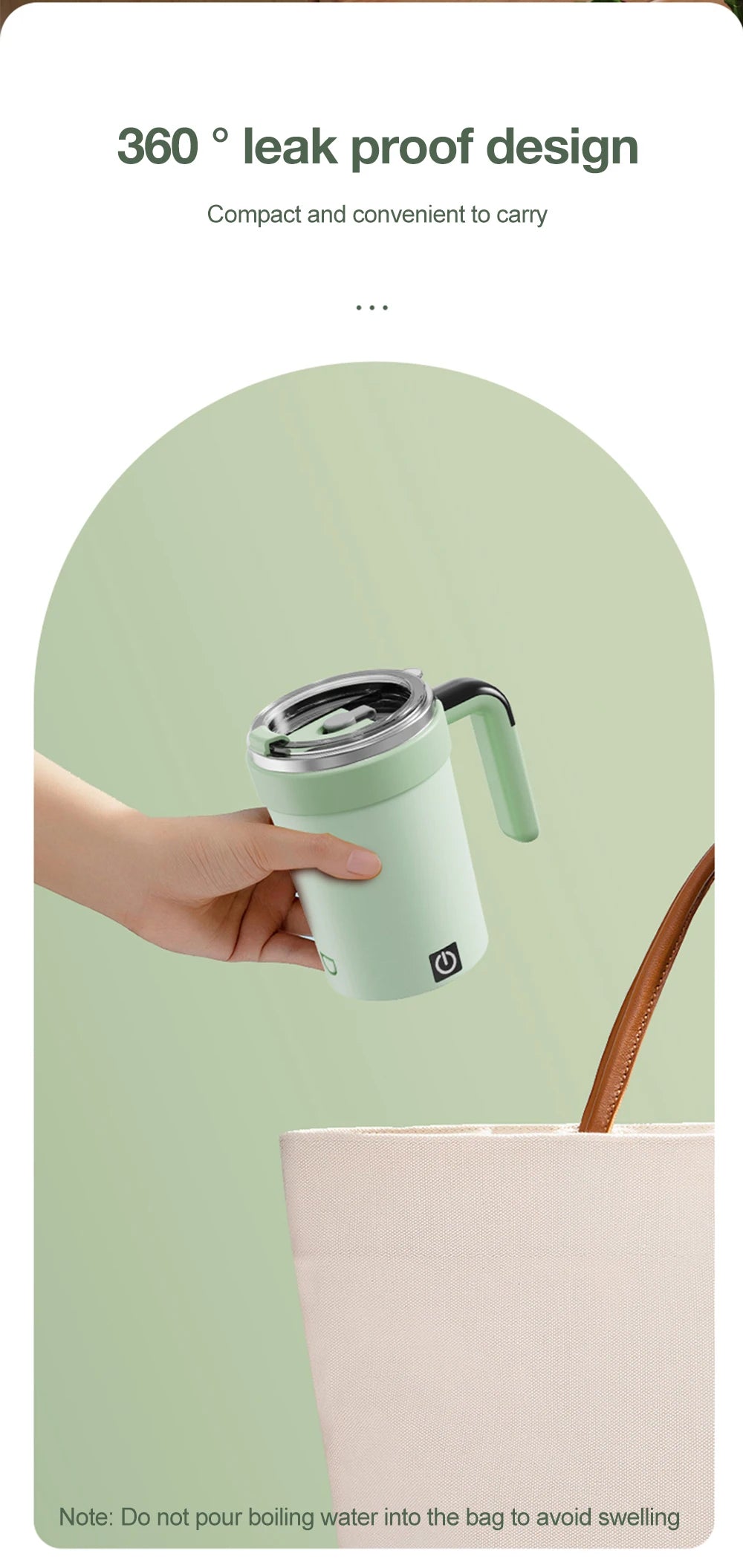 Rechargeable Self-Stirring Mug – Magnetic Electric Coffee Mixer with Lid, 380ml