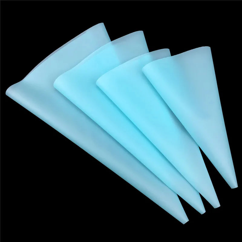 4pc Reusable Silicone Piping Bags – Icing Bags for Cake Decorating