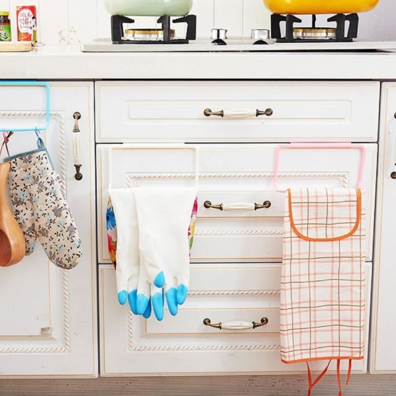 Cabinet Door Towel Rack – Multi-Functional Plastic Hanger for Kitchen Storage