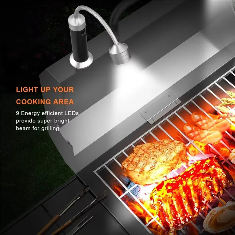 Magnetic BBQ Grill Light – 360° Adjustable LED Lamp for Outdoor Grilling & Heat Resistance