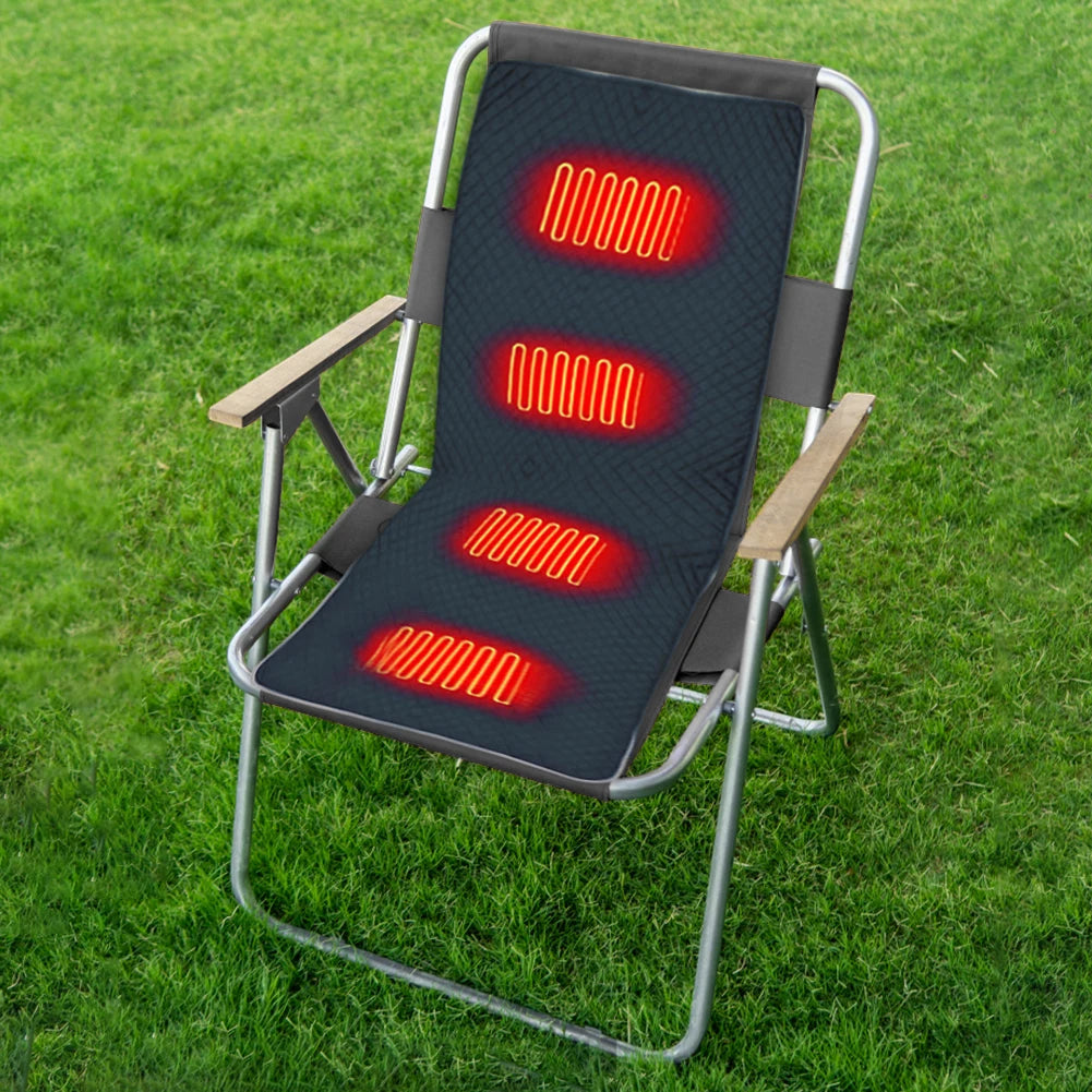 USB Heated Seat Cushion – 4-Zone Electric Mat for Camping, Office & Outdoor Warmth