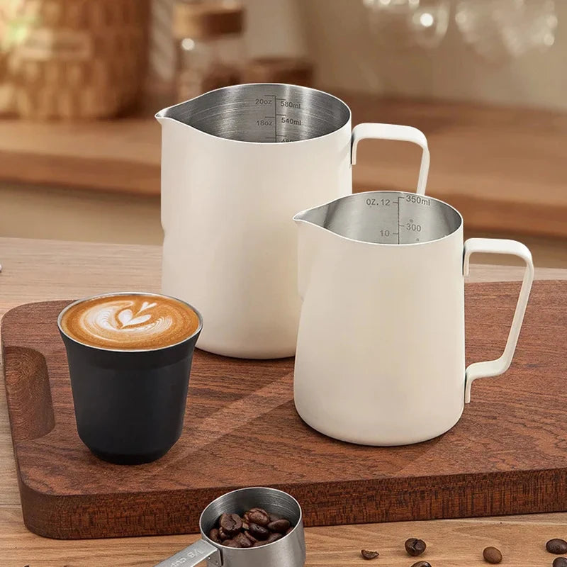 Stainless Steel Milk Frothing Jug – Latte Art Pitcher with Spout for Baristas, 350–600ml