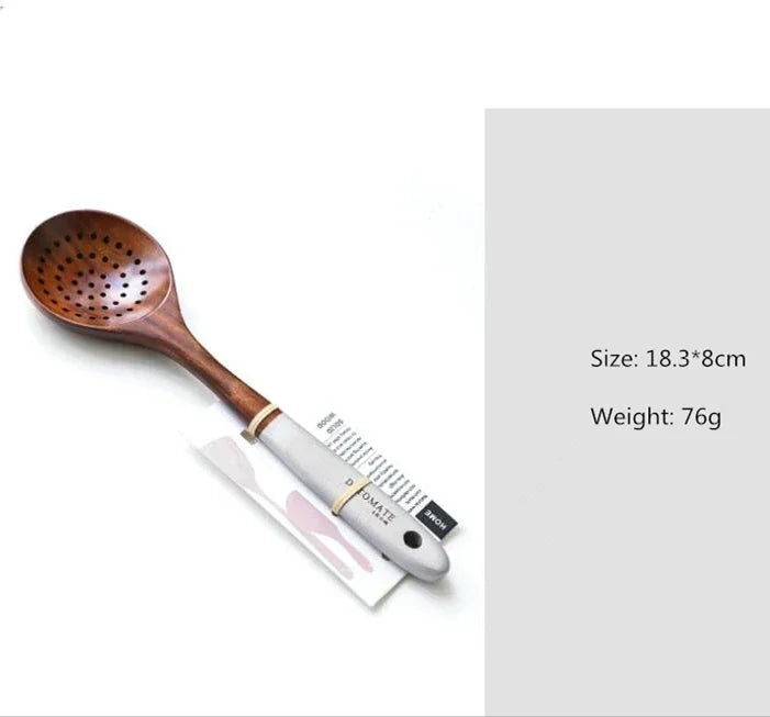 Solid Teak Wood Cooking Spatula – Non-Scratch Kitchen Utensil with Hanging Loop