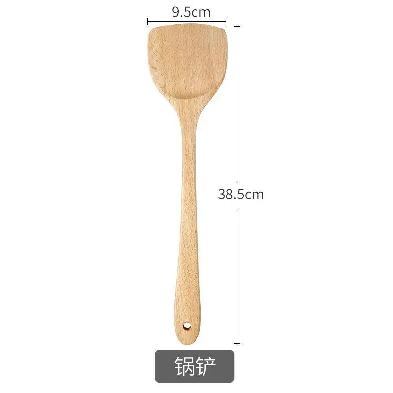 Wooden Cooking Utensils – Non-Stick Safe Kitchen Tools for Frying & Stirring