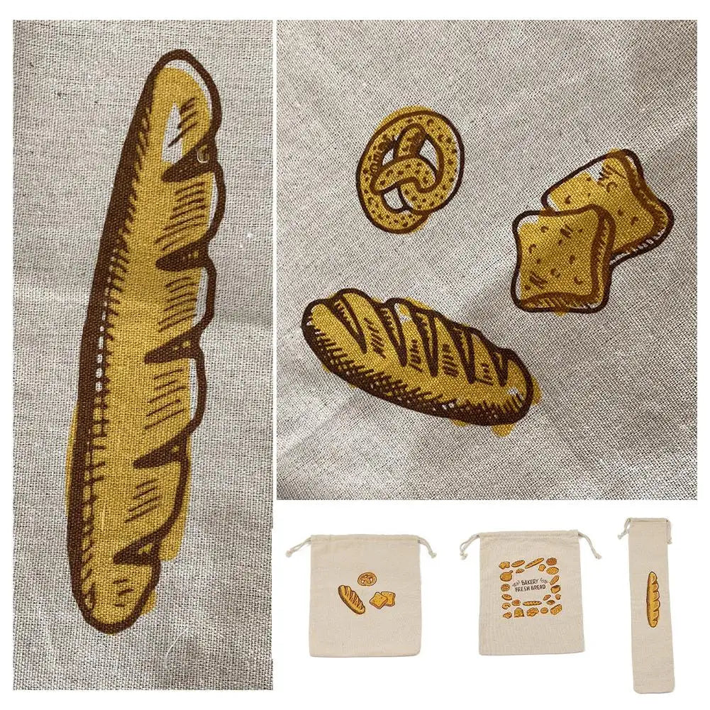 Reusable Linen Bread Storage Bag – Large Drawstring Unbleached Natural Organiser