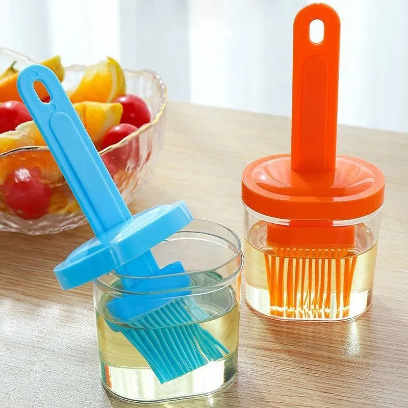 Silicone Oil Brush with Portable Bottle – High Temperature Resistant Baking and BBQ Tool