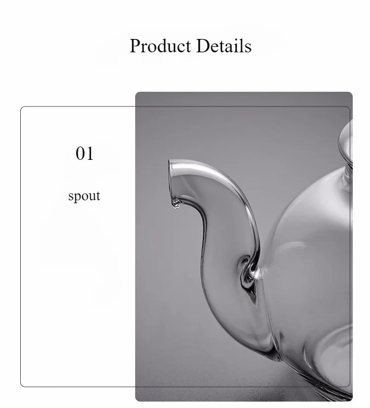 400ml/1000ml Heat-Resistant Glass Teapot with Strainer – Flower Kettle Kung Fu Teaware Set