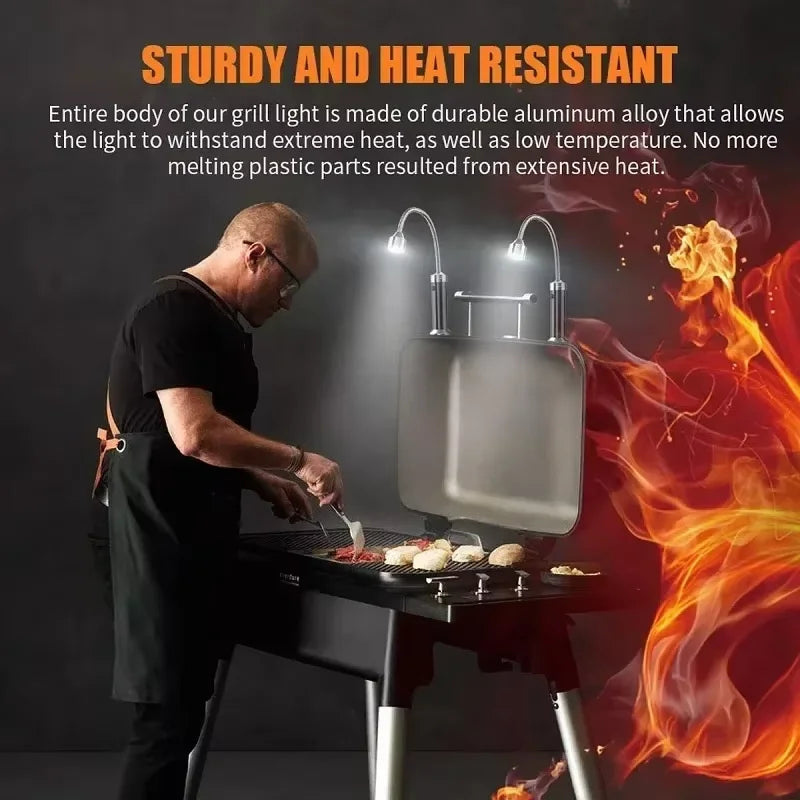 Magnetic BBQ Grill Light – 360° Adjustable LED Lamp for Outdoor Grilling & Heat Resistance