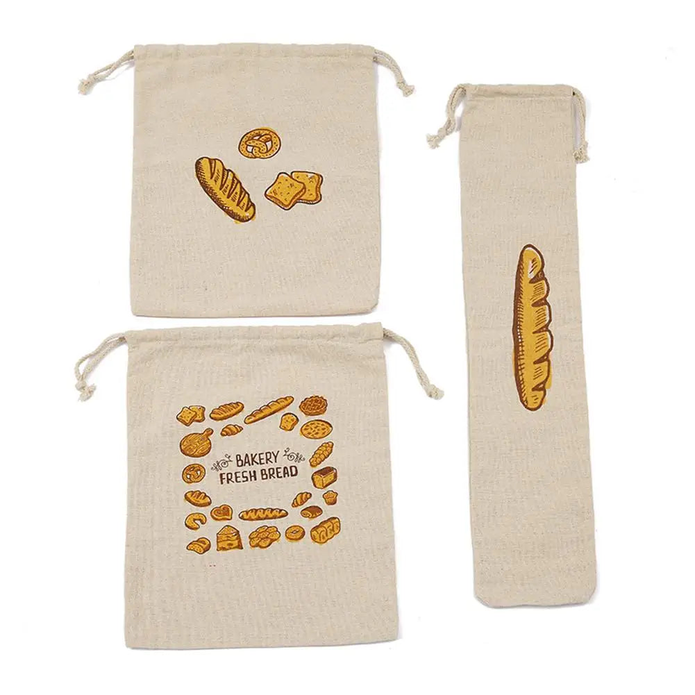 Reusable Linen Bread Storage Bag – Large Drawstring Unbleached Natural Organiser