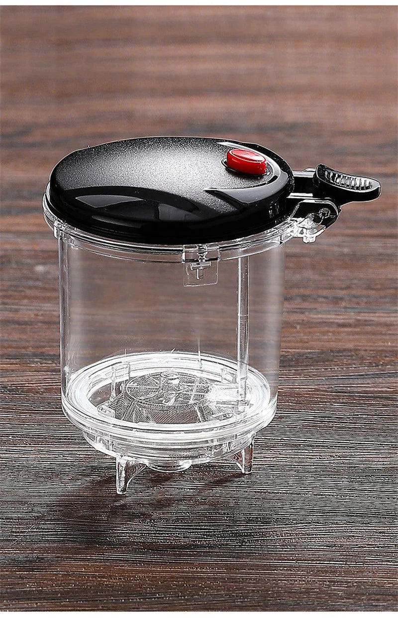 Heat Resistant Glass Teapot with One-Click Filtering – Tea and Coffee Maker with Water Separation