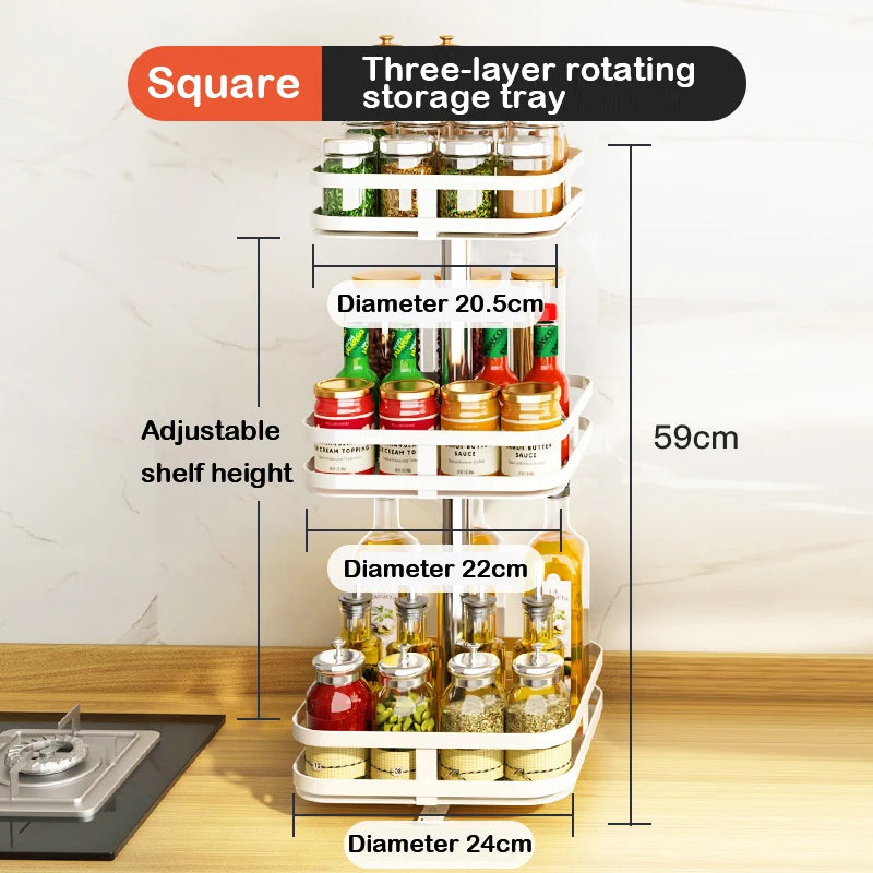 Rotatable Kitchen Storage Rack