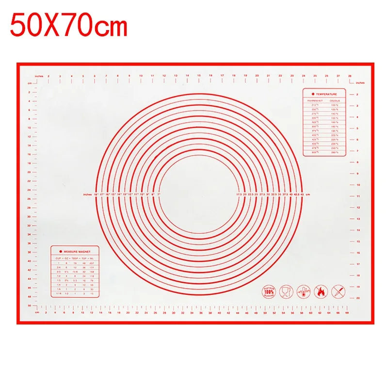 Non-Stick Silicone Baking & Kneading Mat – Reusable Pastry Mat with Measurement Guide