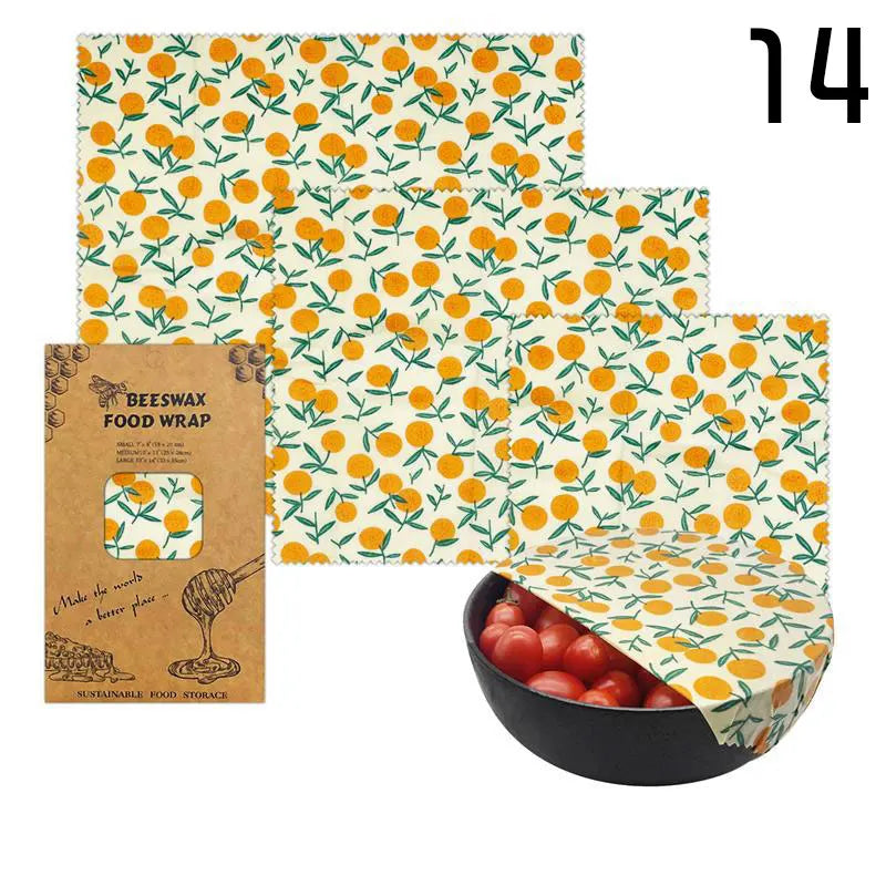 Reusable Beeswax Food Wrap – Eco-Friendly Organic Food Storage Cloths
