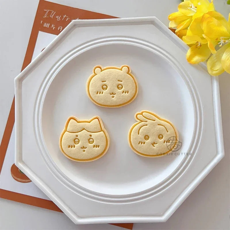 3pcs Animals Cookie Plunger Cutters