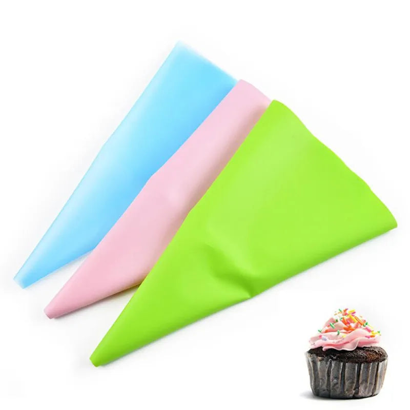 4pc Reusable Silicone Piping Bags – Icing Bags for Cake Decorating