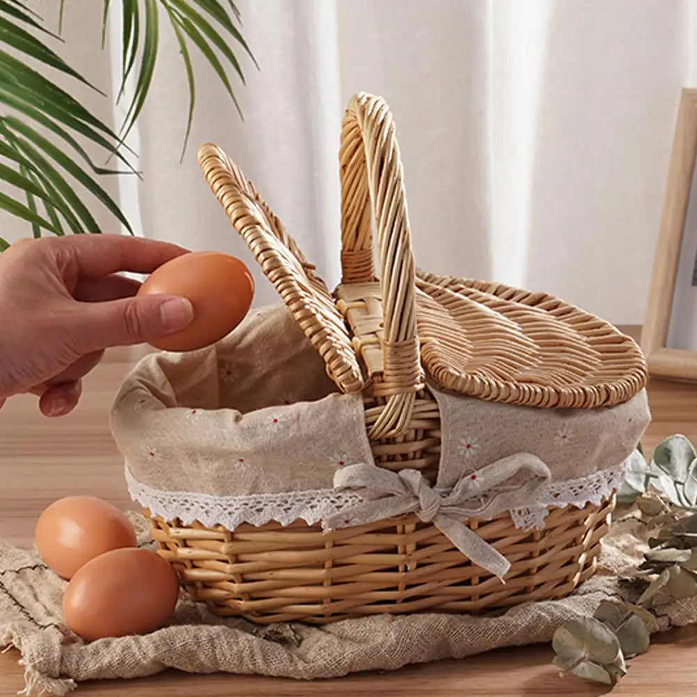 Willow Woven Wicker Picnic Basket