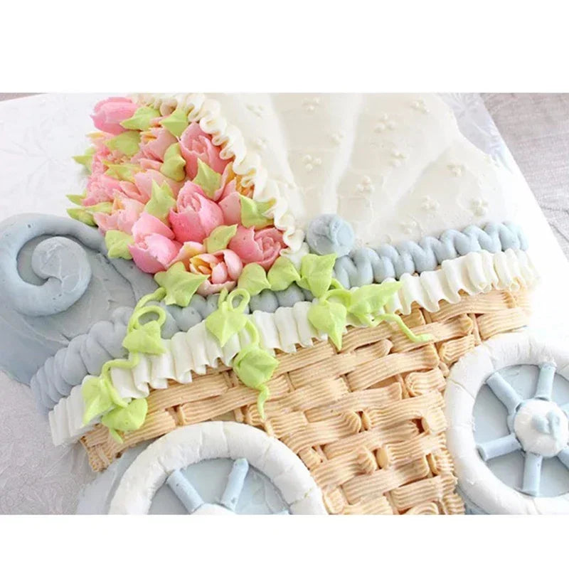Basket Weave Icing Nozzles – Stainless Steel Piping Tips for Cake & Cupcake Decorating