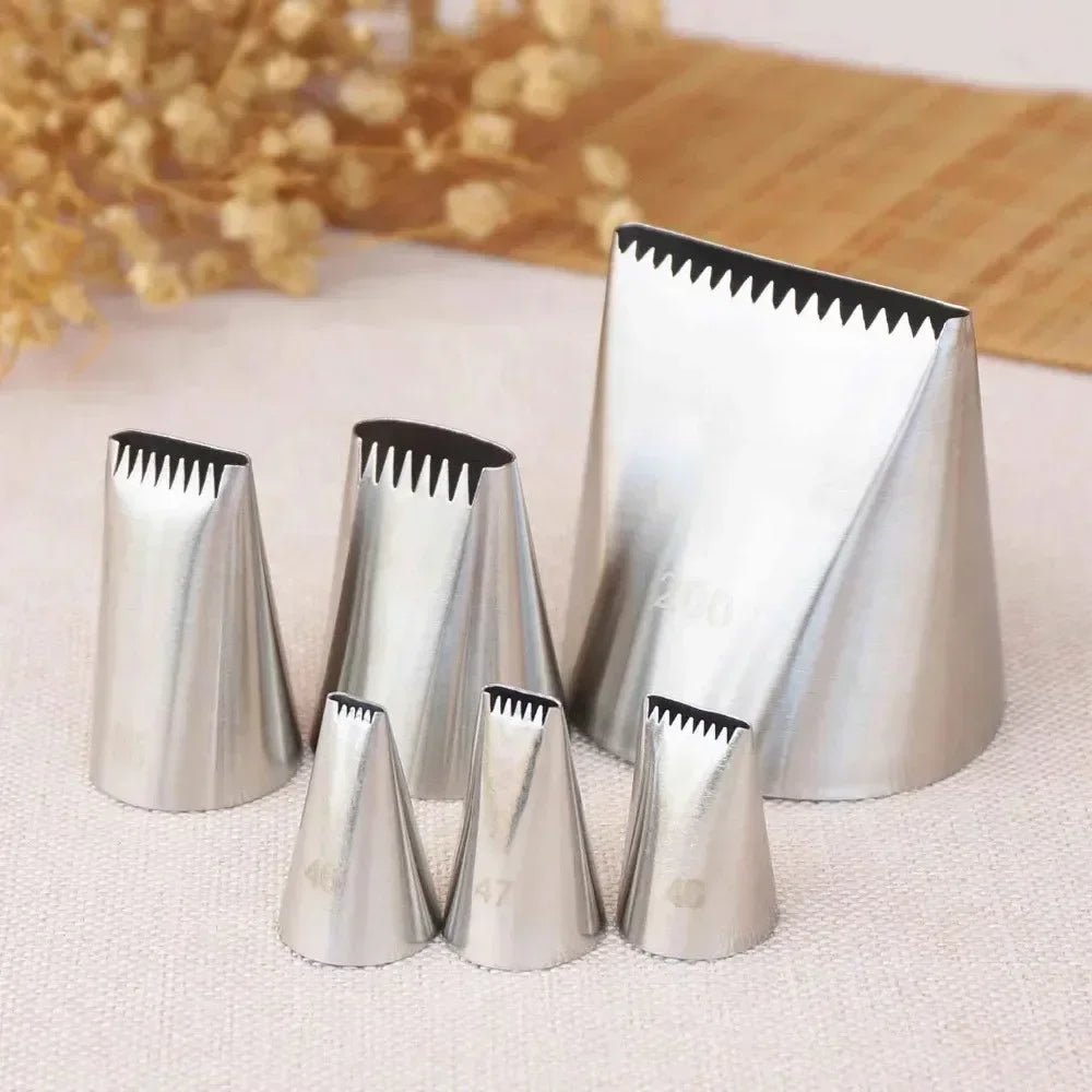 Basket Weave Icing Nozzles – Stainless Steel Piping Tips for Cake & Cupcake Decorating