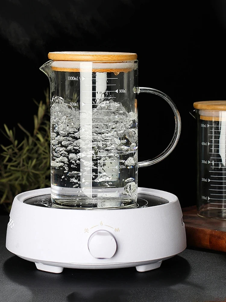 Glass Measuring Cup with Handle and Lid – 250ml to 1000ml Food Grade Measuring Jug