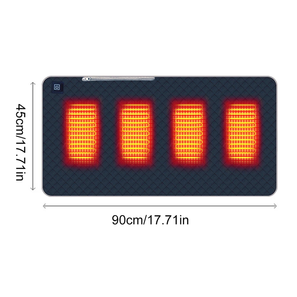 USB Heated Seat Cushion – 4-Zone Electric Mat for Camping, Office & Outdoor Warmth
