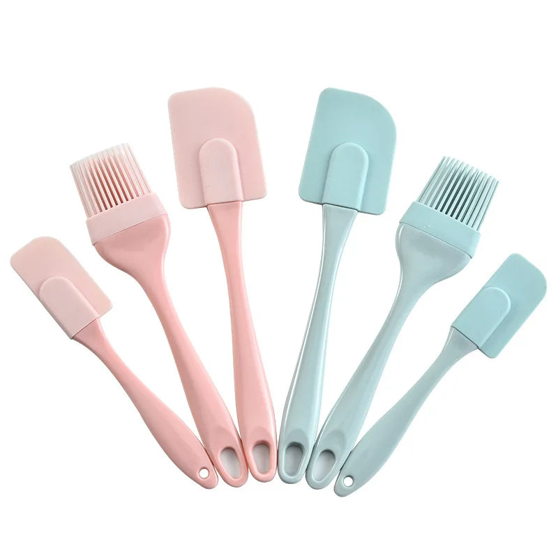 3pcs Silicone Spatula & Brush Set – Non-Stick Cake Scraper Tools for Baking & Icing